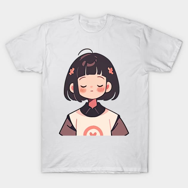 Relaxed Anime Girl T-Shirt by Sheptylevskyi